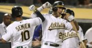 Semien reaches base 6 times, A’s roll past Rangers 12-3